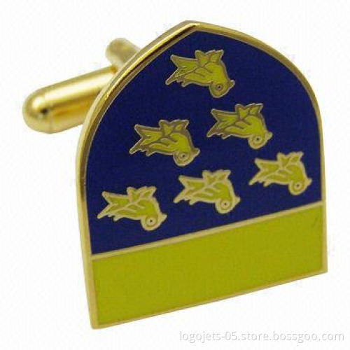 Cufflinks with Emblem Logos, Made of Imitation Hard Enamel